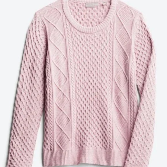 EVOLUTION HEATHER PURPLE CABLE KNIT SPRING SWEATER NEW WITH TAGS SIZE SMALL - Picture 1 of 6